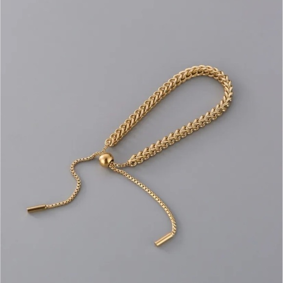 NEW Woven Gold Adjustable Chain Bracelet - Picture 2 of 11